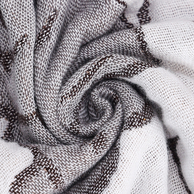 Swirled soft cotton gauze fabric showing breathability and weave