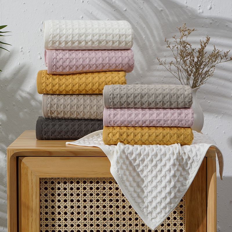 cotton waffle bath towel set