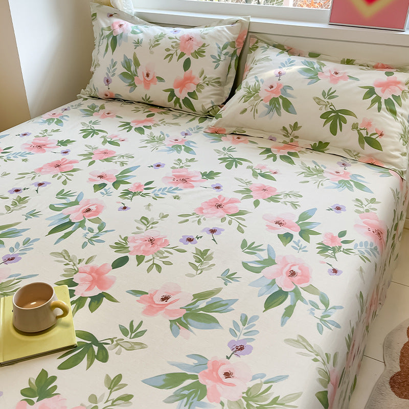 floral bed sheets pink