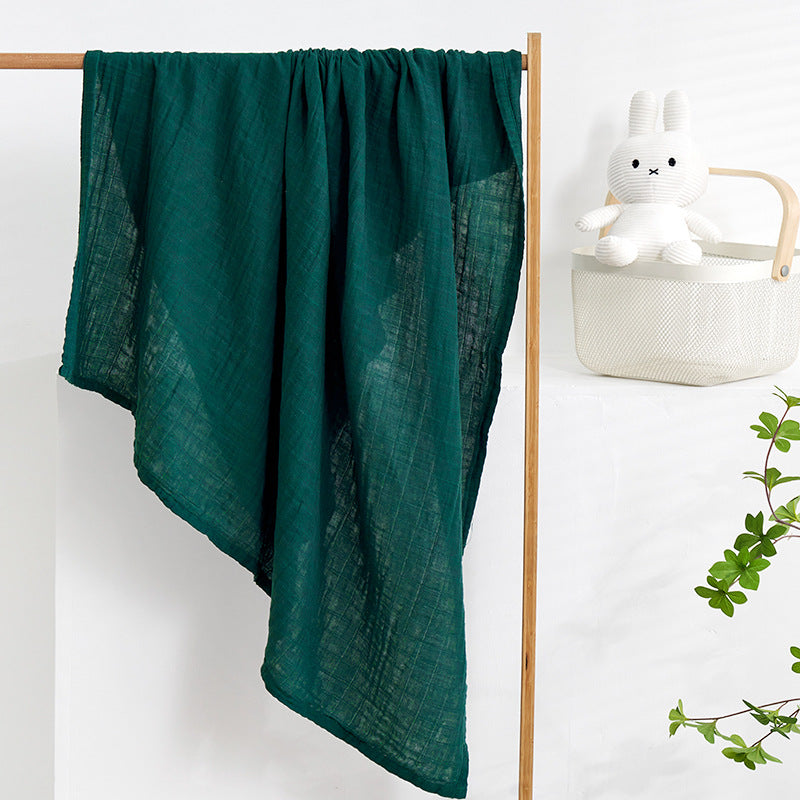 green-cotton-muslin-blanket