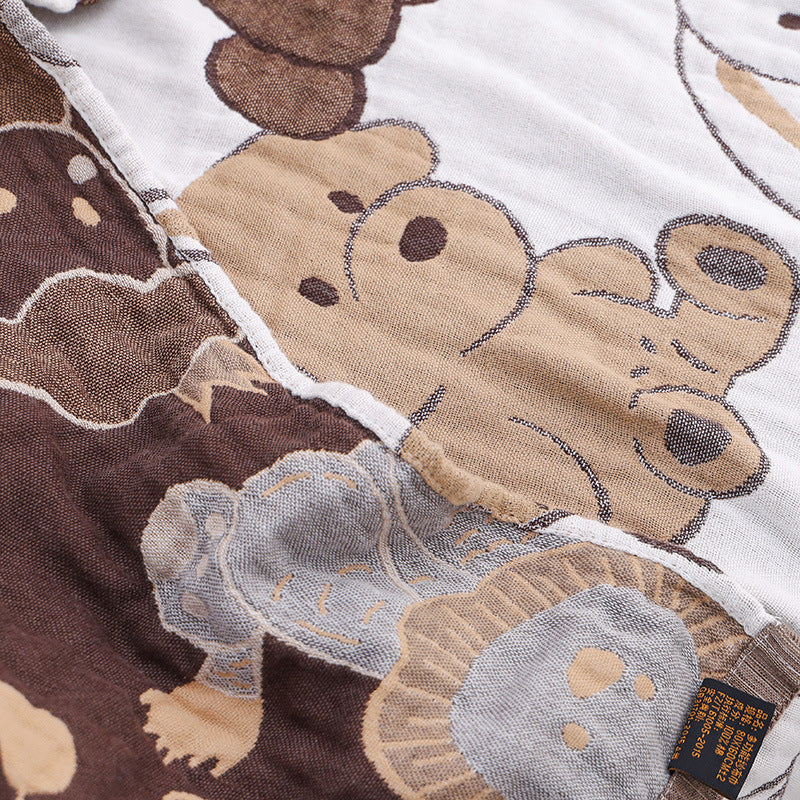 Backside view of animal jacquard pattern in neutral tones