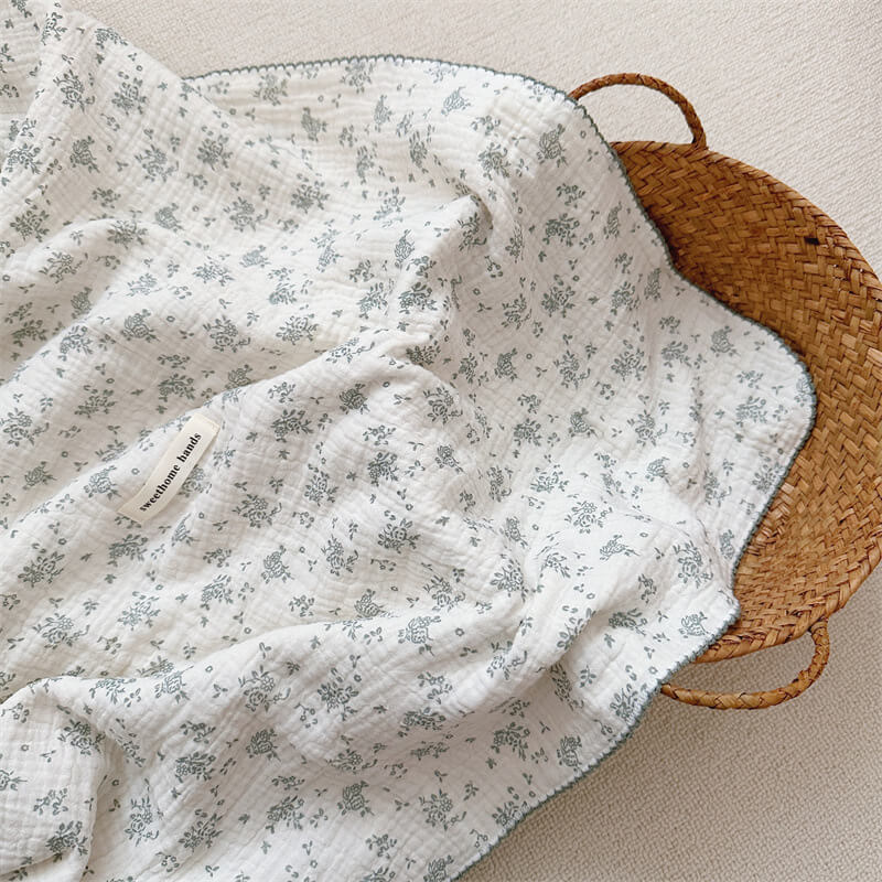 cotton-floral-baby-blanket-pillow-set