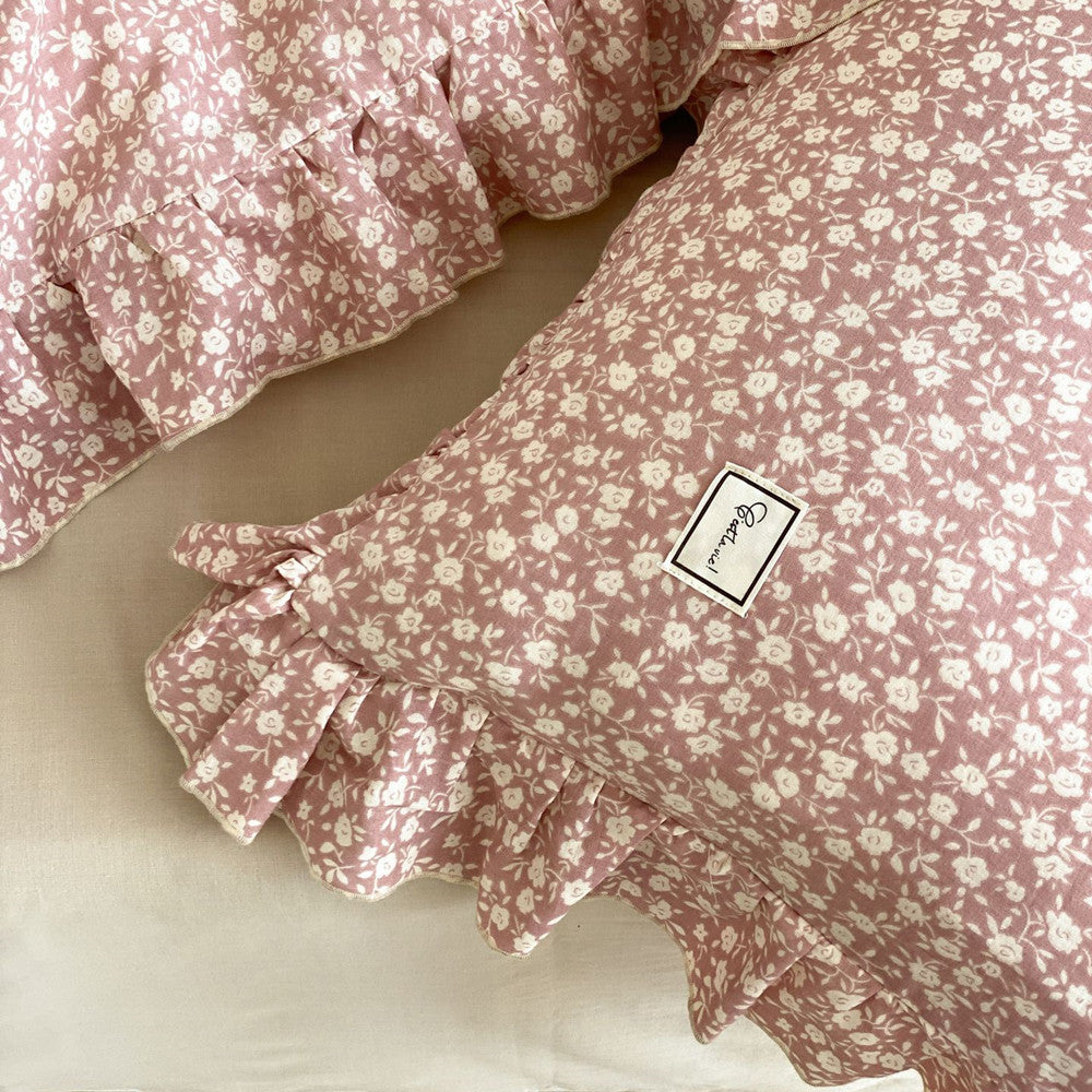 pink ditsy floral bedding