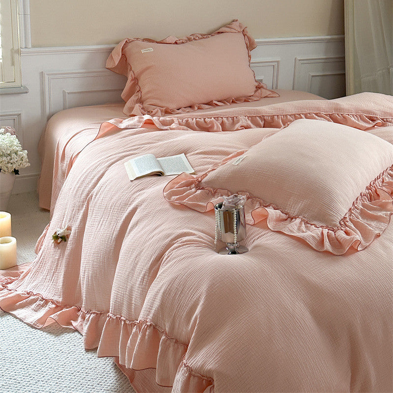 pink ruffle full bedding set