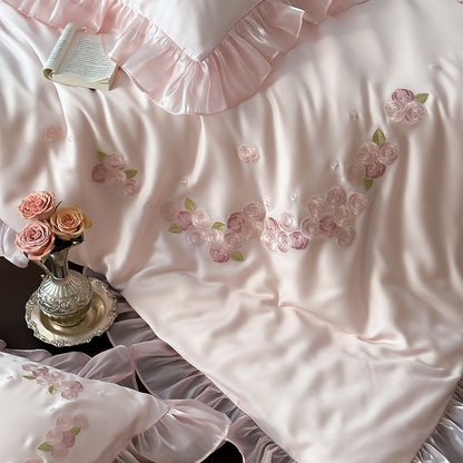 pink tence bedding