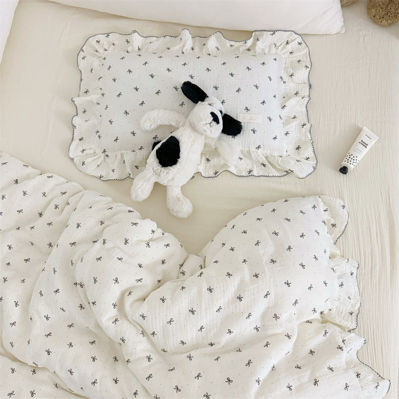 ruffle kids duvet cover with pillowcase