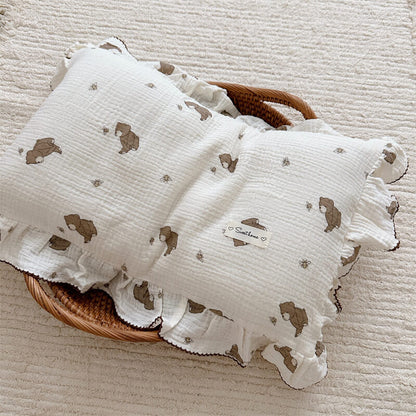 Cotton Muslin Baby Quilt - Bear