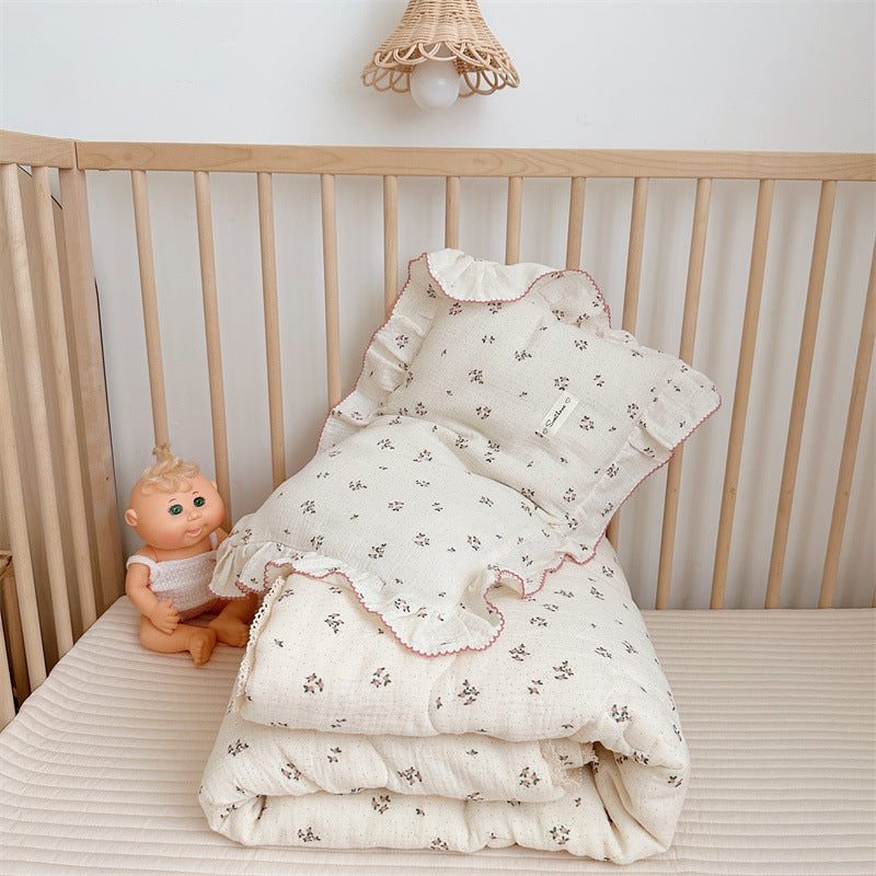 Primrose Floral Baby Quilt – Cotton Muslin