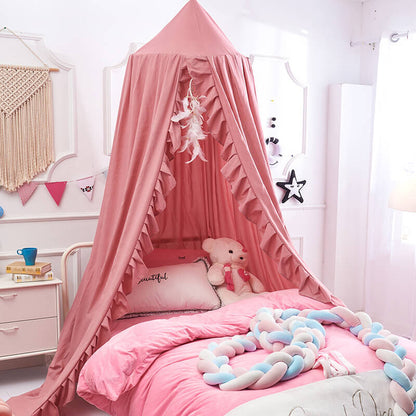 Ruffled Baby Bed Canopy for Nursery Room