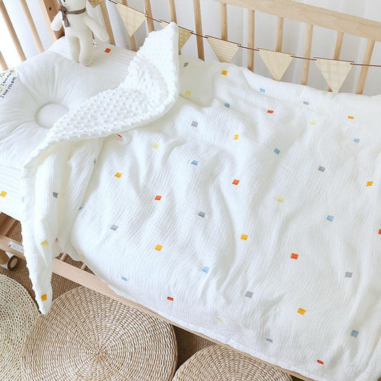 Minky quilted baby blanket for nursery