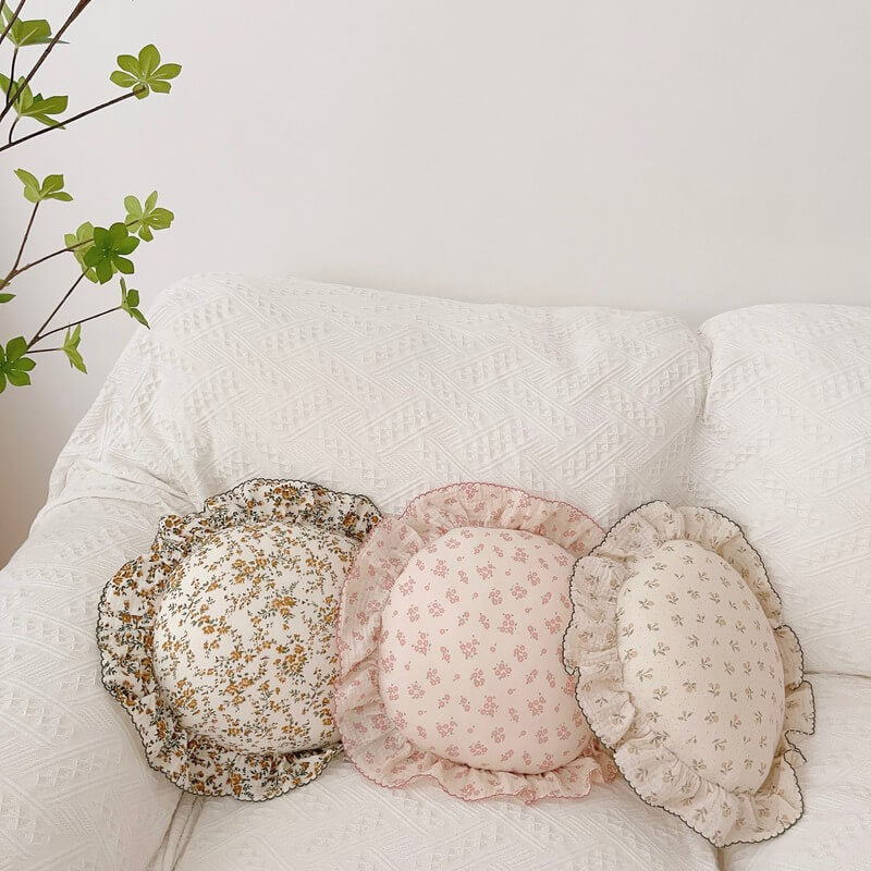 Round Ruffle Decorative Pillows for Baby Nursery - MyWinifred