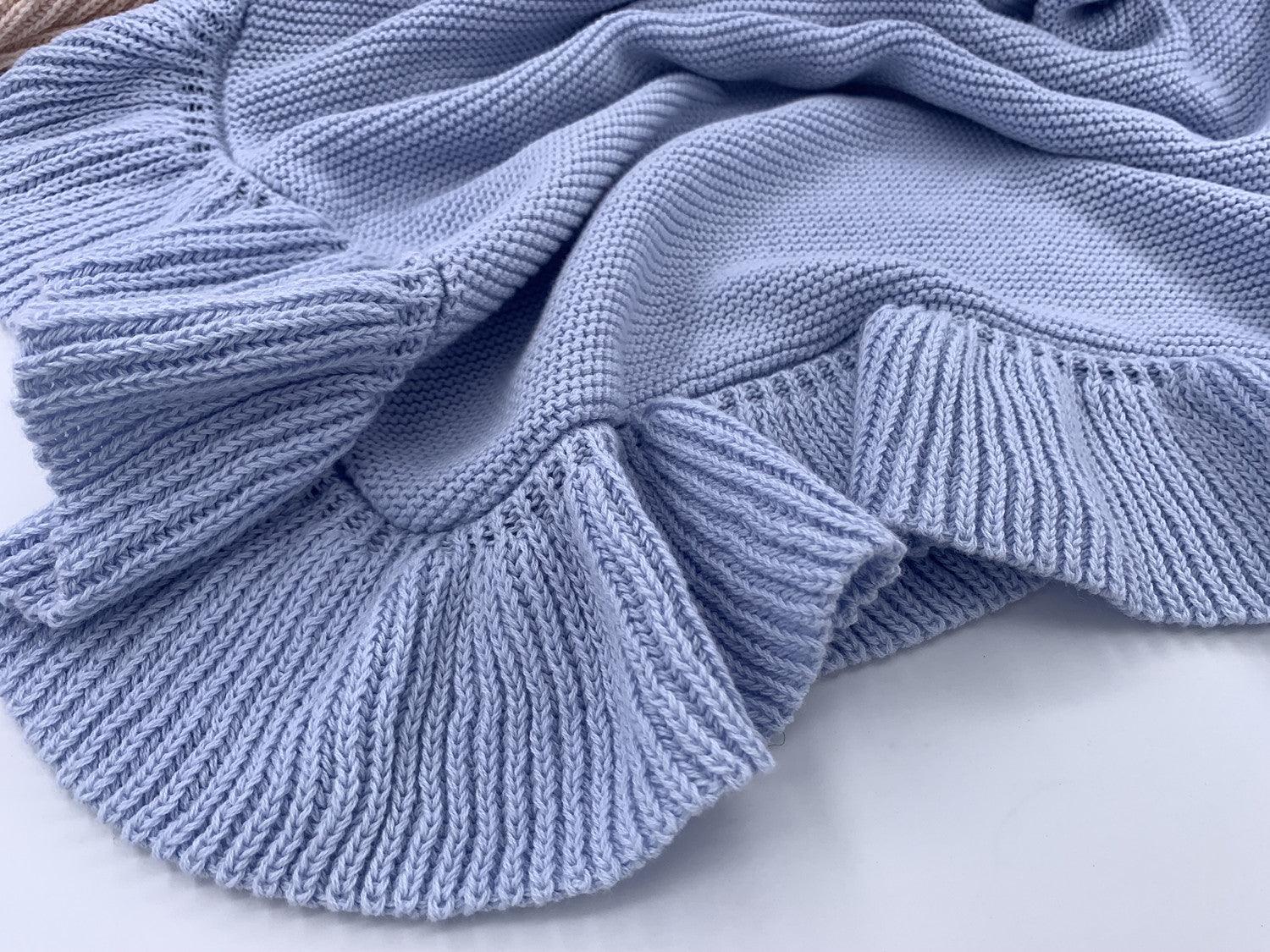 Knitting Baby Crib Blanket with Ruffle - MyWinifred