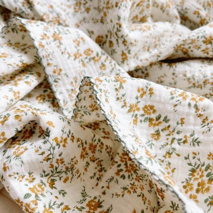 Vintage Floral Cotton Muslin Baby Blankets - Hibiscus - MyWinifred