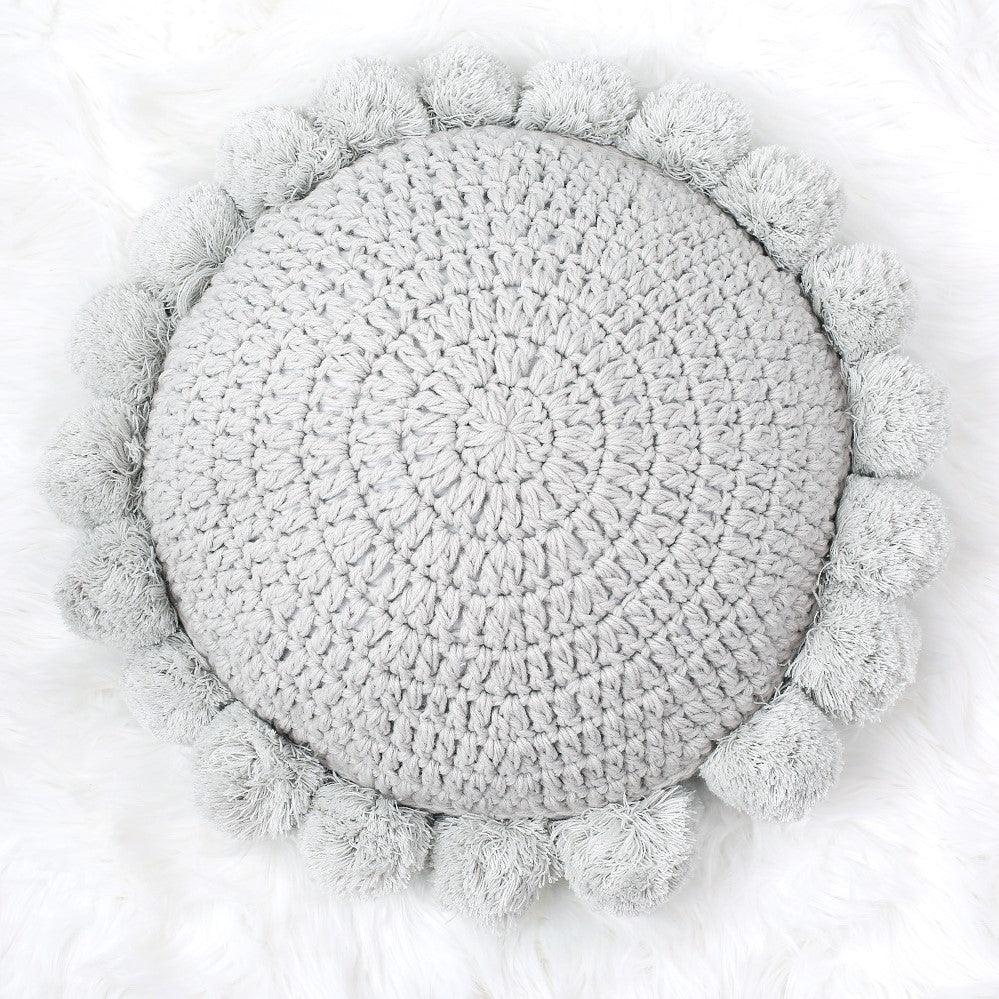 Knitted Round Pompom Pillow - MyWinifred