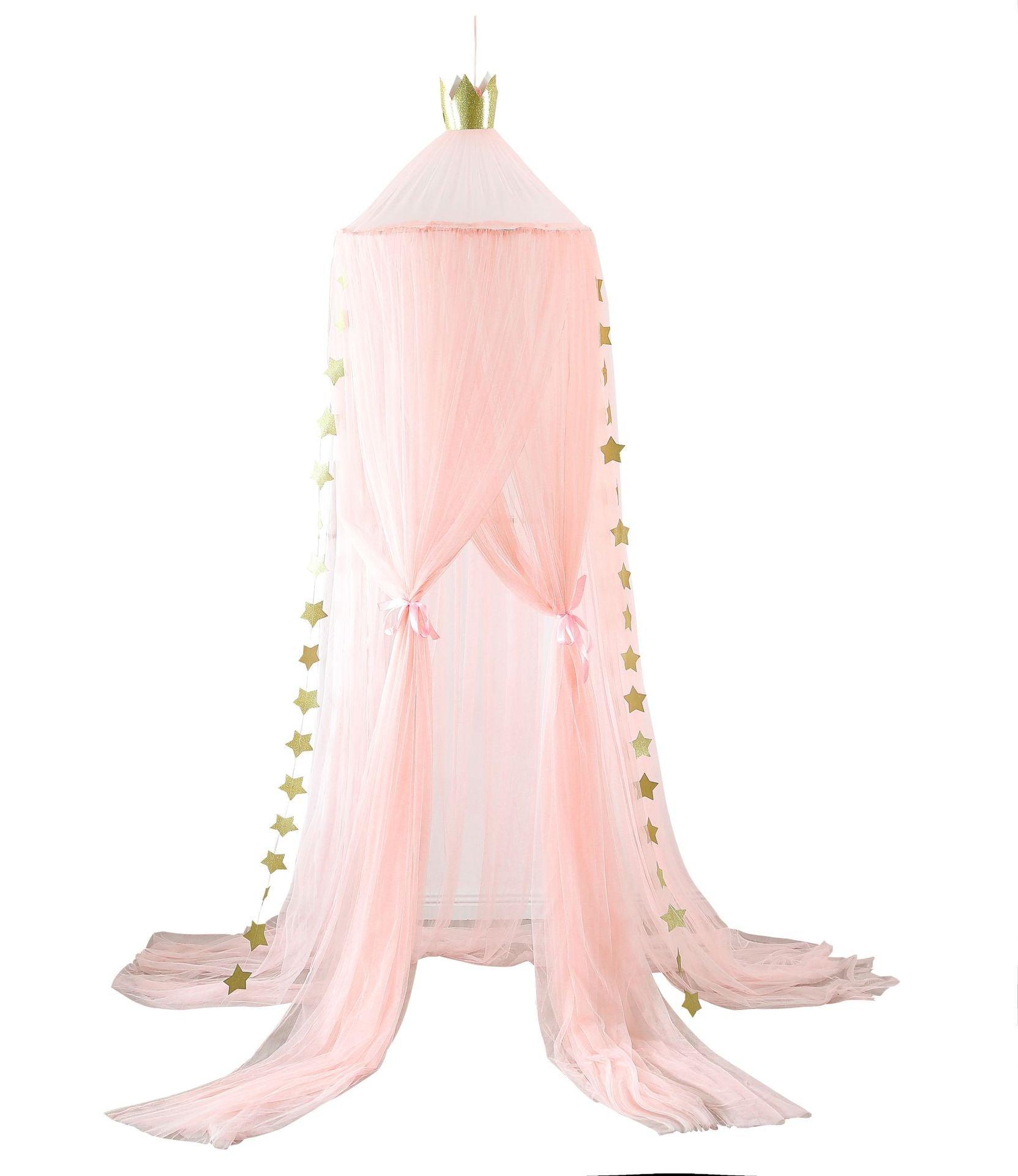 crib cover tent Crib Mosquito Net Canopy – Mesh Nursery Bed Tent Bleach Pink