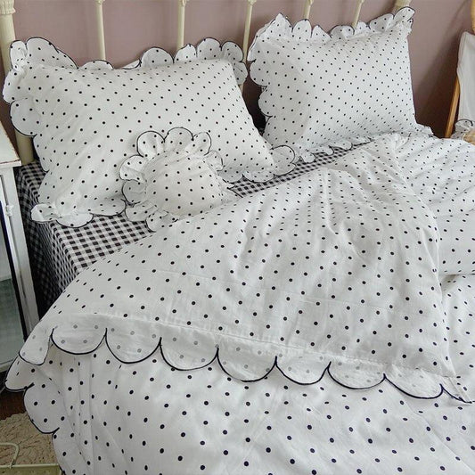 Ruffled Cotton Bedding Set-Queen Size - MyWinifred