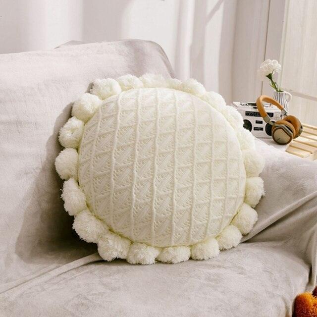 nursery decorative pompom pillow 