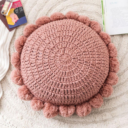 Knitted Round Pompom Pillow - MyWinifred