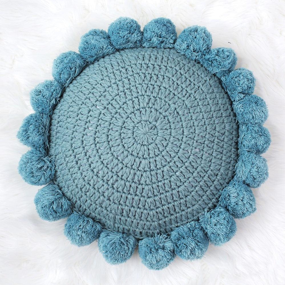 Knitted Round Pompom Pillow - MyWinifred