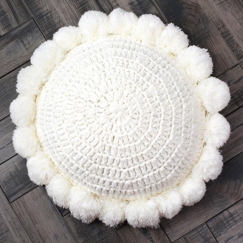 Knitted Round Pompom Pillow - MyWinifred